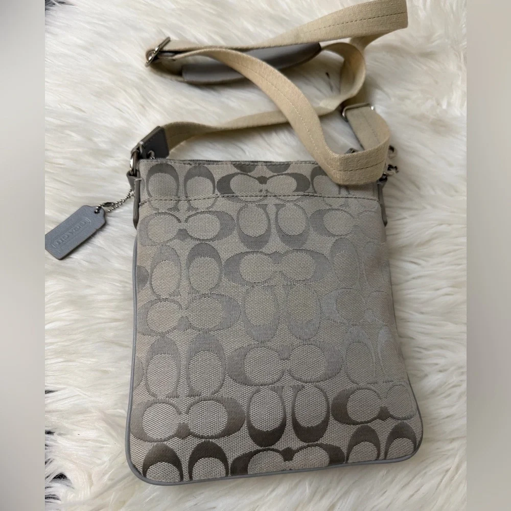 Coach Gray and Tan Crossbody Bag